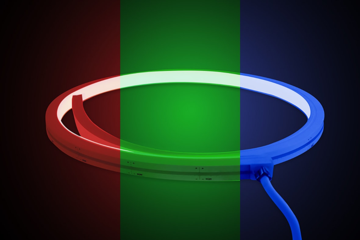 LED 12W Flexible LED Neon Strip Light - Top Bend - - 5000mm - RGB Colour Changing - view 3