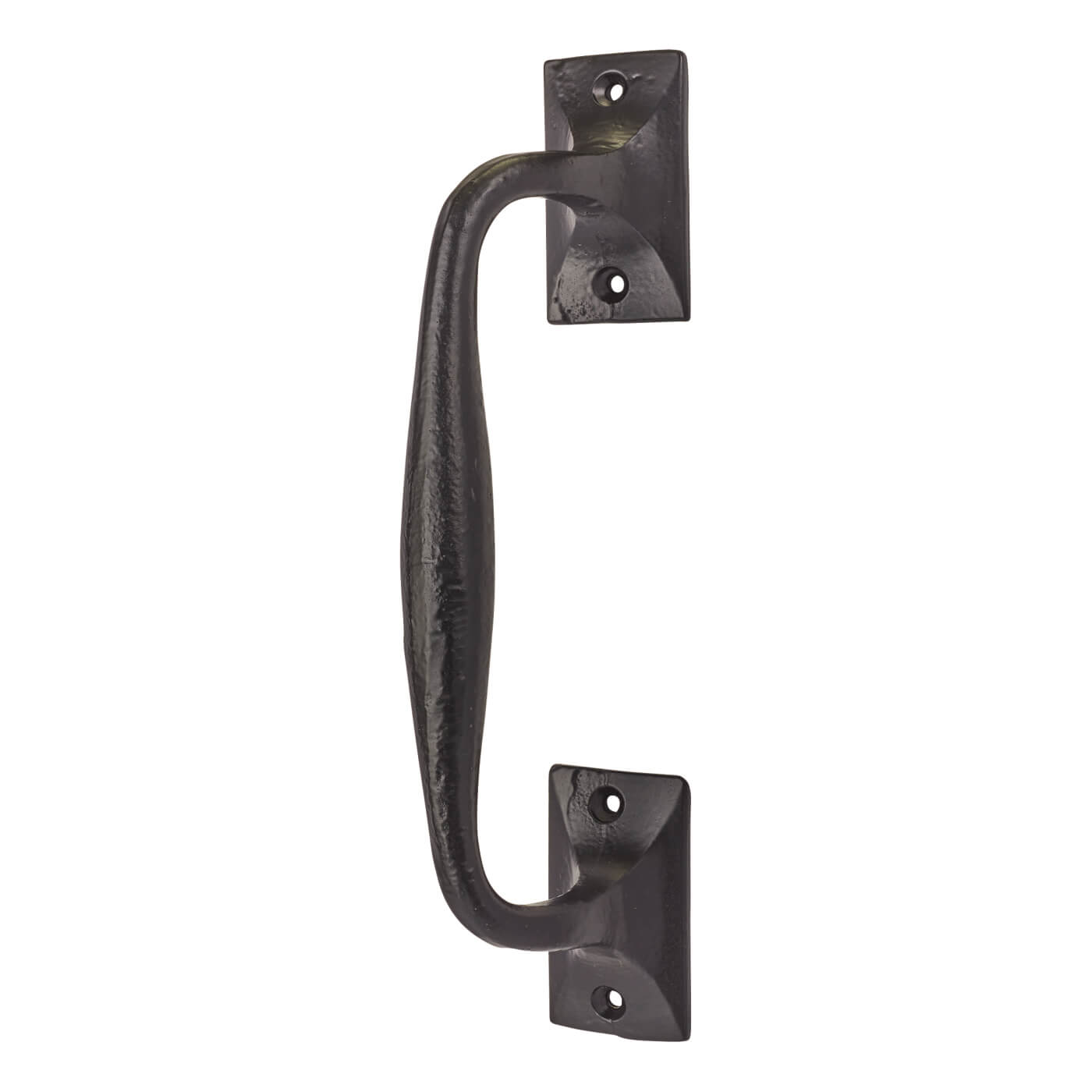 Antique Black Iron Offset Door Pull Handle - Screw Fix - 254 x 38mm - view 2