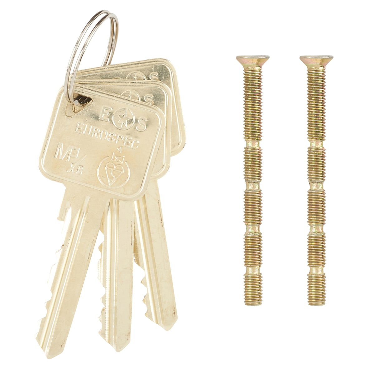 1 Star 6 Pin Replacement Rim Cylinder - Satin Brass - Keyed to Differ - view 3