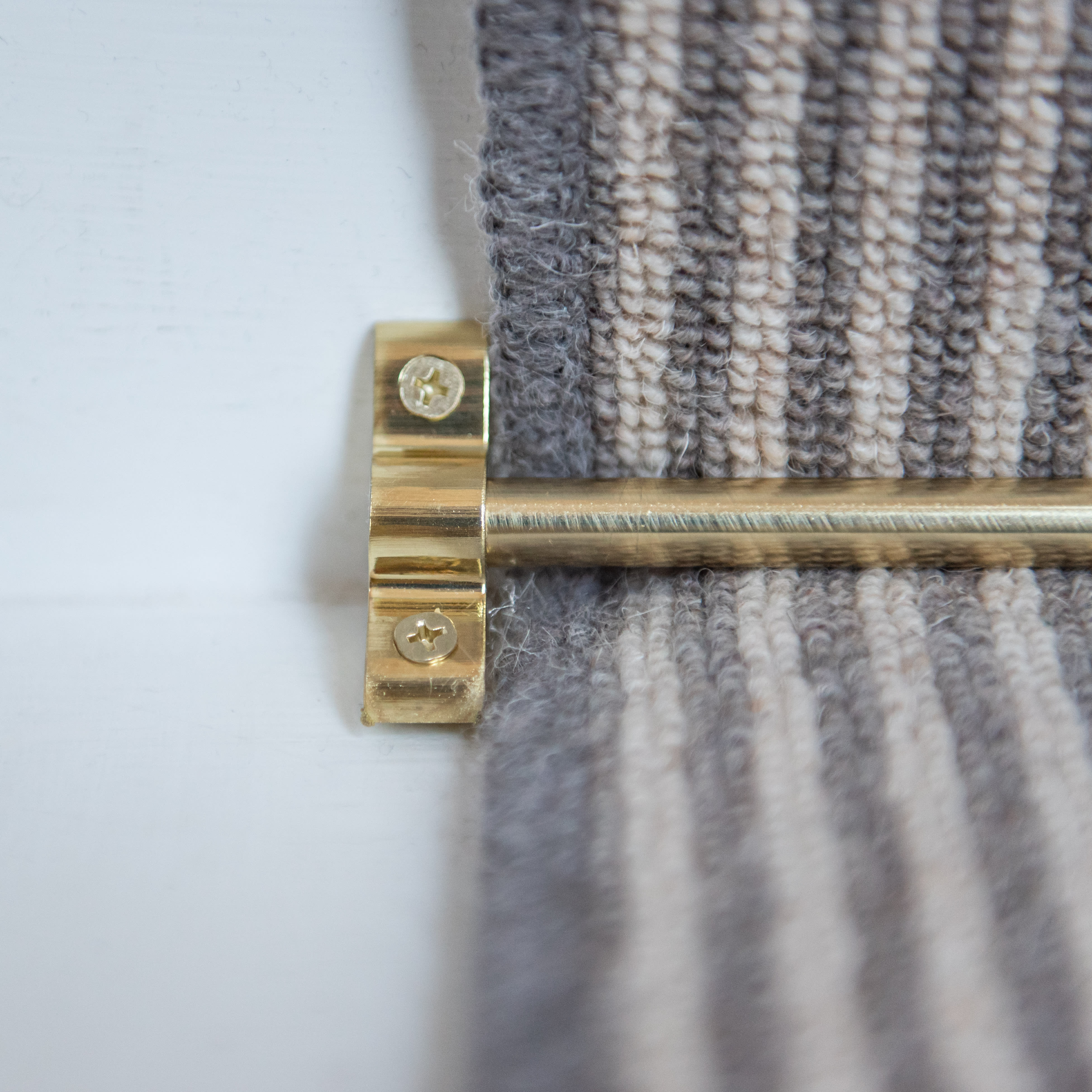 Stair Rod with Plain Finials - 900mm Length - Satin Brass - view 5