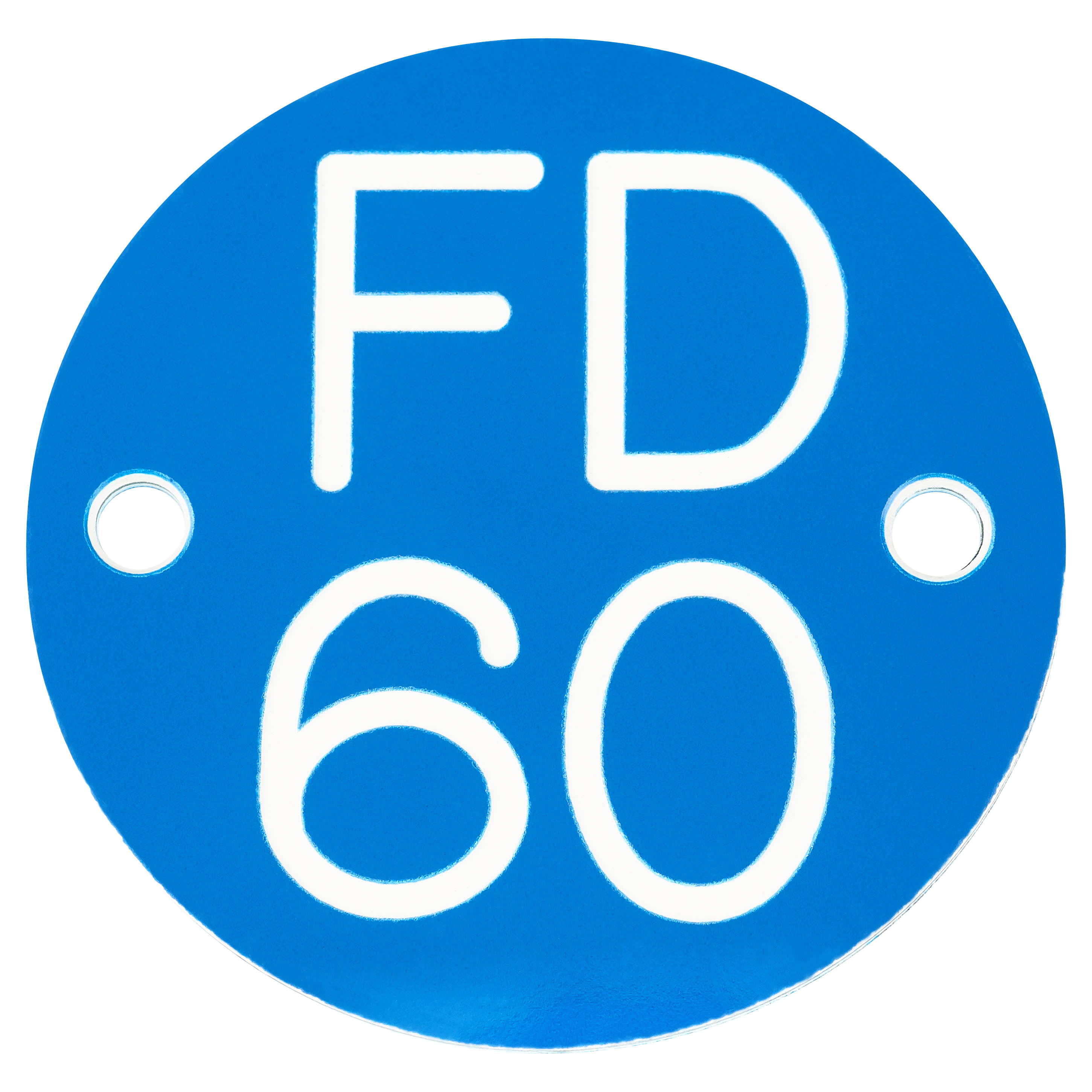 Fire Door Sign - Drilled - 50mm Diameter - Rigid Plastic - Blue - view 2