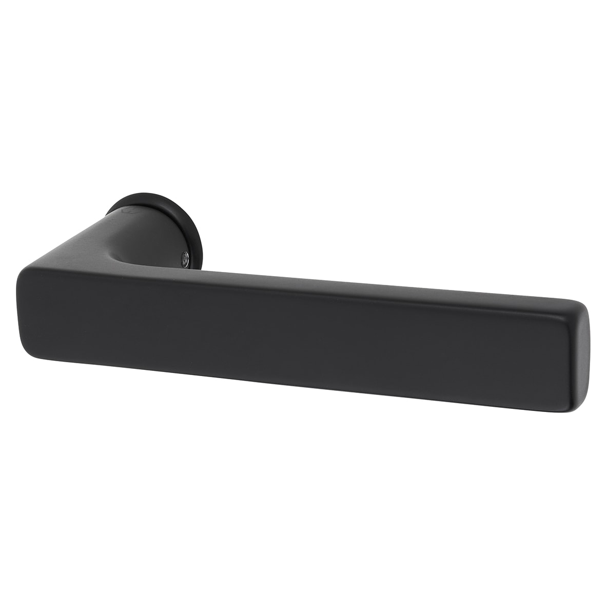 Matt Black Door Handles on Round Mini Rose - Dallas Range - view 2