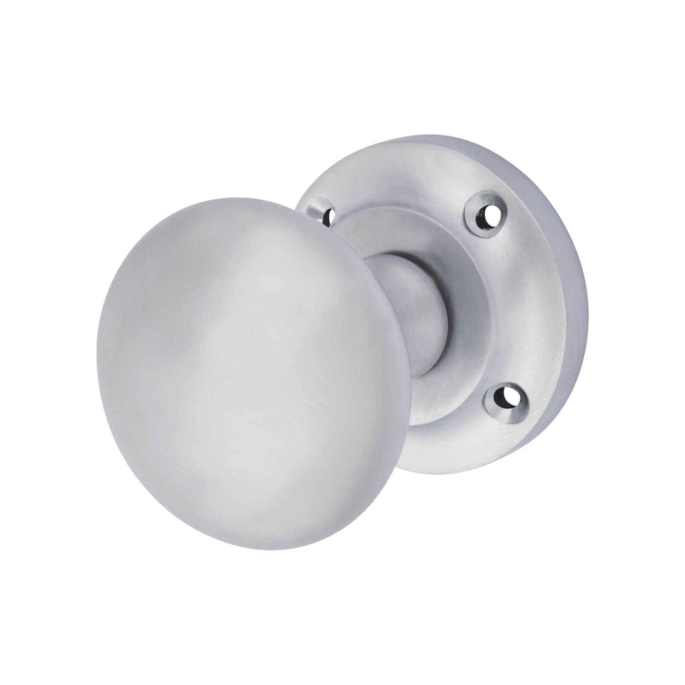 Satin Chrome Victorian Mortice Door Knob - 57mm Rose Diameter - view 2