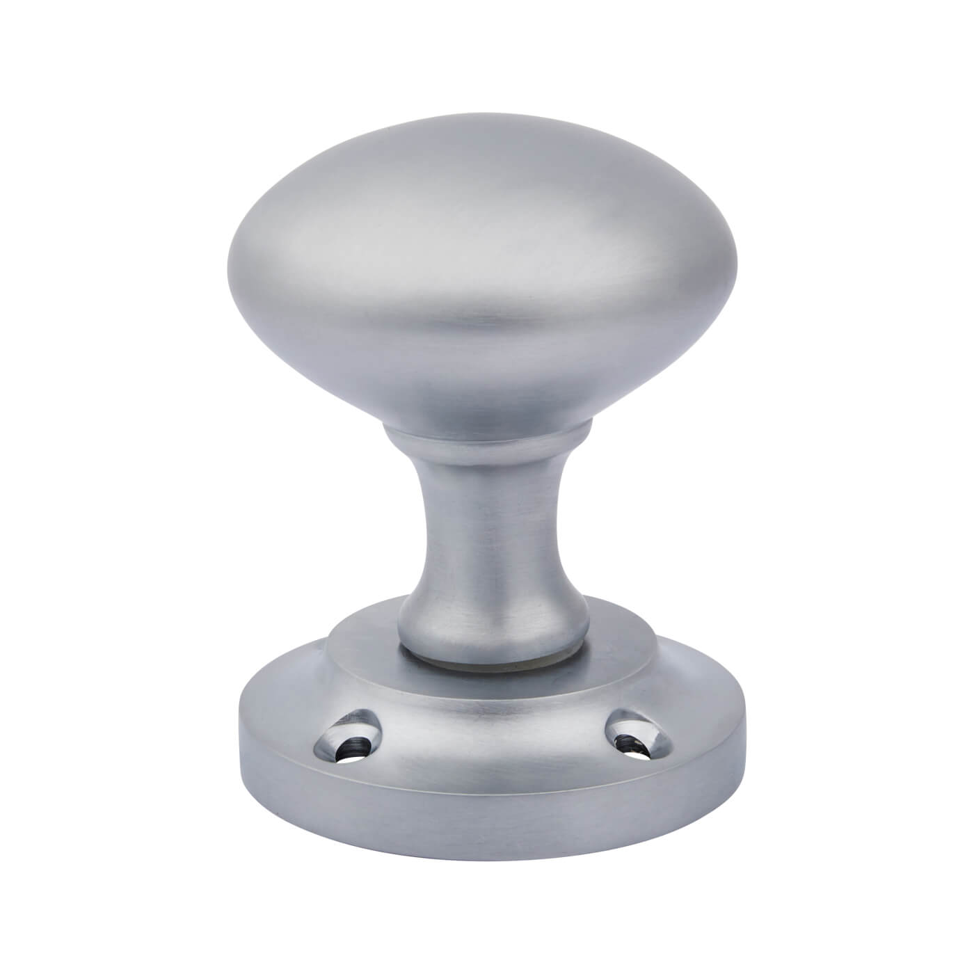 Satin Chrome Victorian Mortice Door Knob - 57mm Rose Diameter - view 3