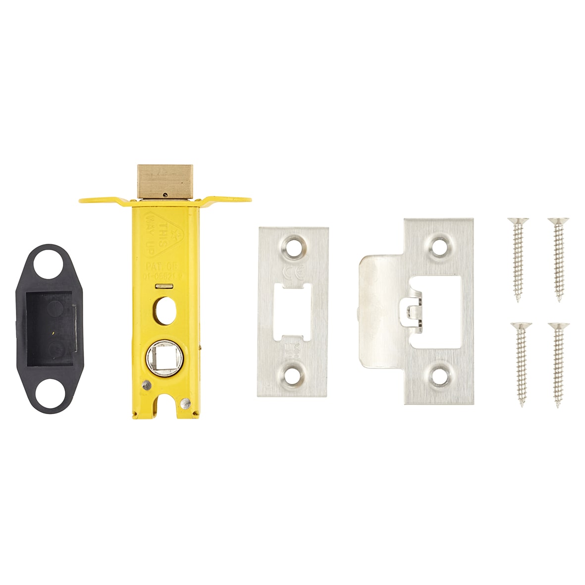 Heavy Duty Bolt Through Tubular Latch - 78mm Case - 57mm Backset - Square - Satin Stainless - view 4