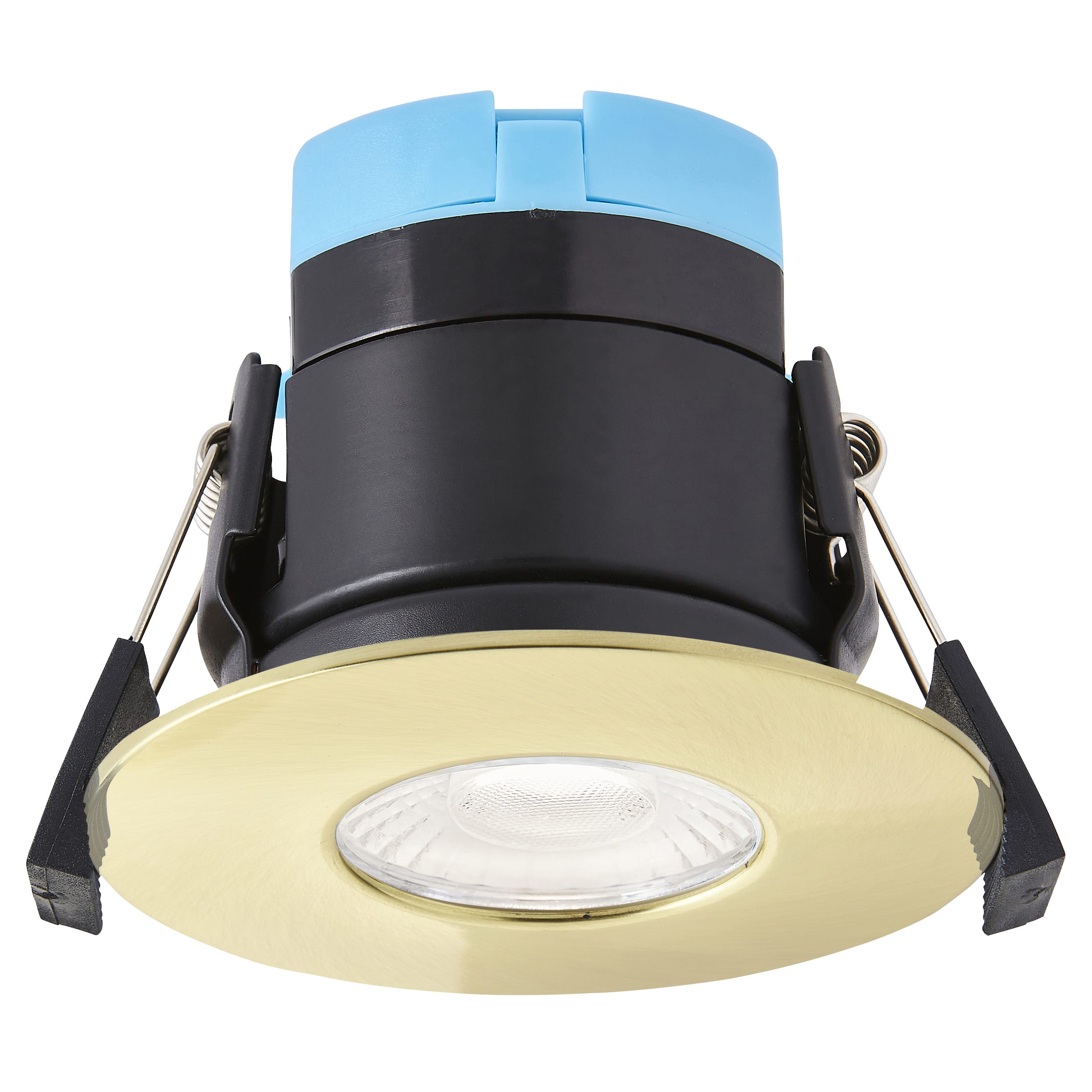 Forum Spa Rhom 8W IP65 Fire Rated LED Dimmable Fixed Downlight - 3/4/6000K CCT - Satin Brass - view 2
