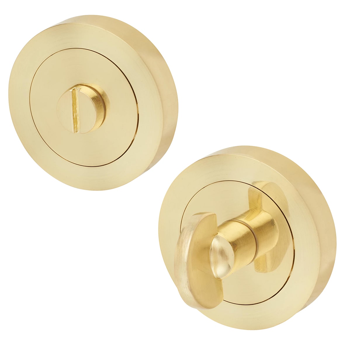 Brass Bathroom Turn & Release & Deadbolt Ultimate Kit - Satin Brass - view 2