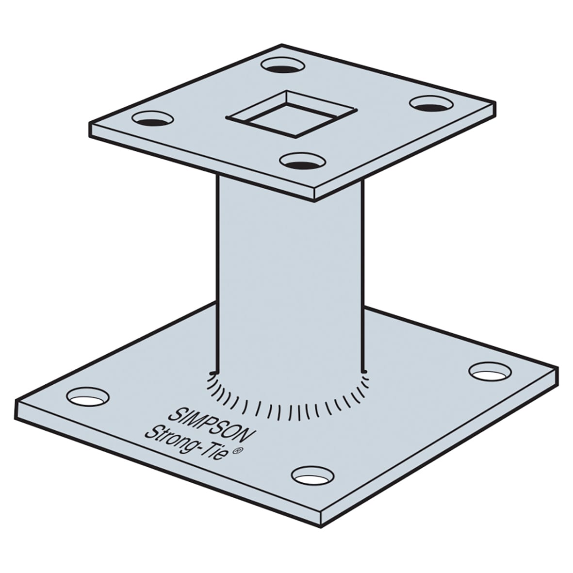 Elevated Post Base for 100-200mm Posts - 100mm Height - view 5