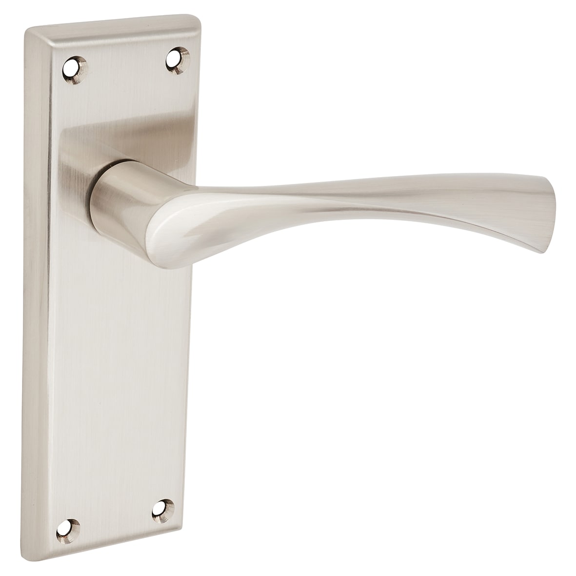 Brass Satin Nickel Latch Door Handles - Venti Range - 150 x 50mm - view 2