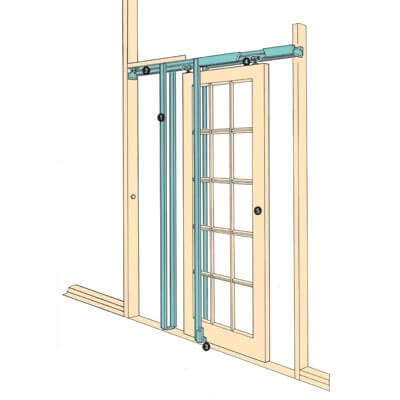 Hideaway Pocket Door Kit - 115-120mm Finished Wall Thickness - 915 x 2040mm Door Size - view 2