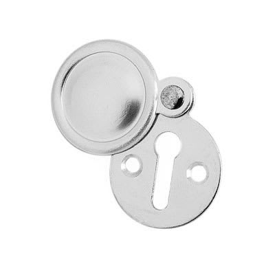 Victorian Covered Escutcheon - 31mm Diameter - Keyhole - Satin Aluminium - view 2