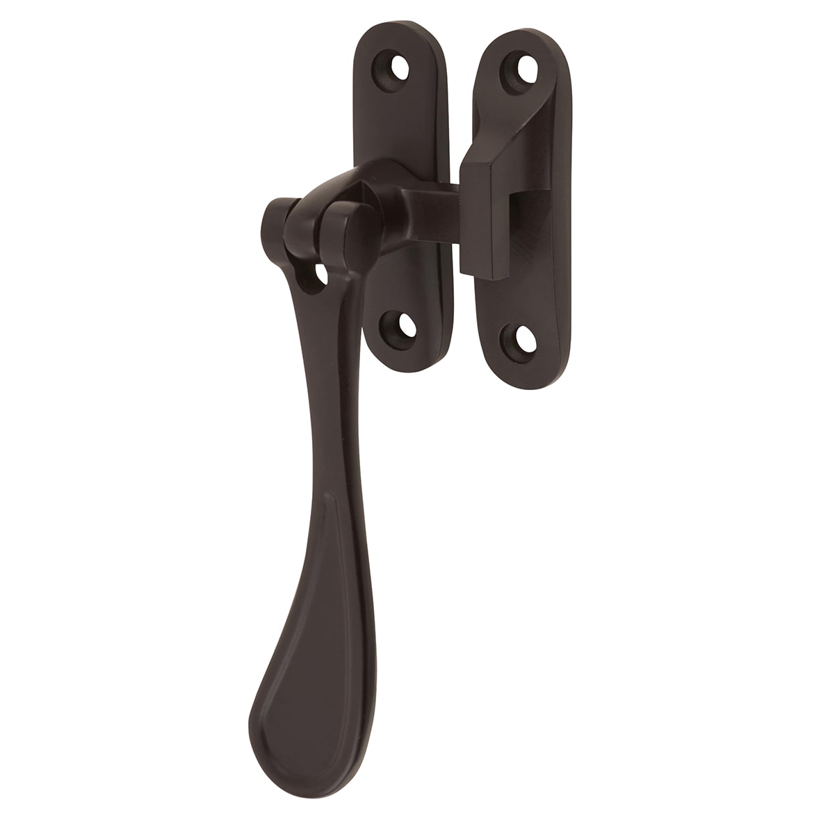 Victorian Mortice & Hook Plate Casement Window Fastener - Reversible - Matt Bronze - view 2
