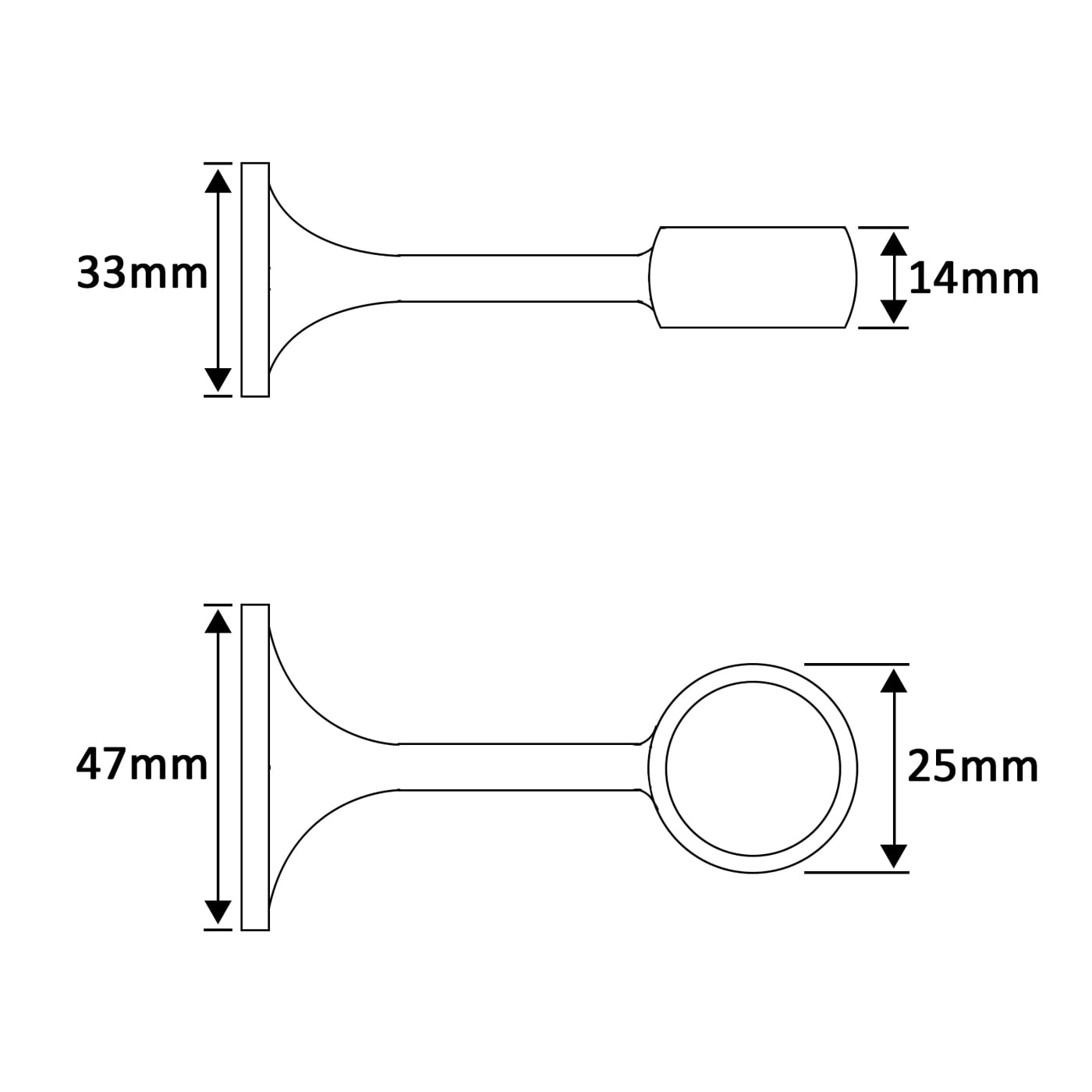 25mm Hanging Rail Centre Bracket - Polished Chrome - view 2