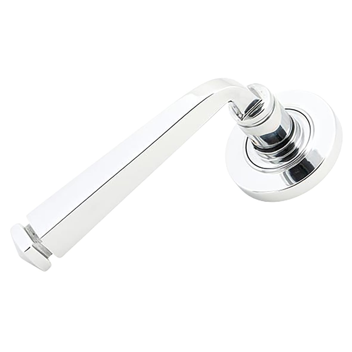 Polished Chrome Door Handles on Round Rose - Avon Range - view 2