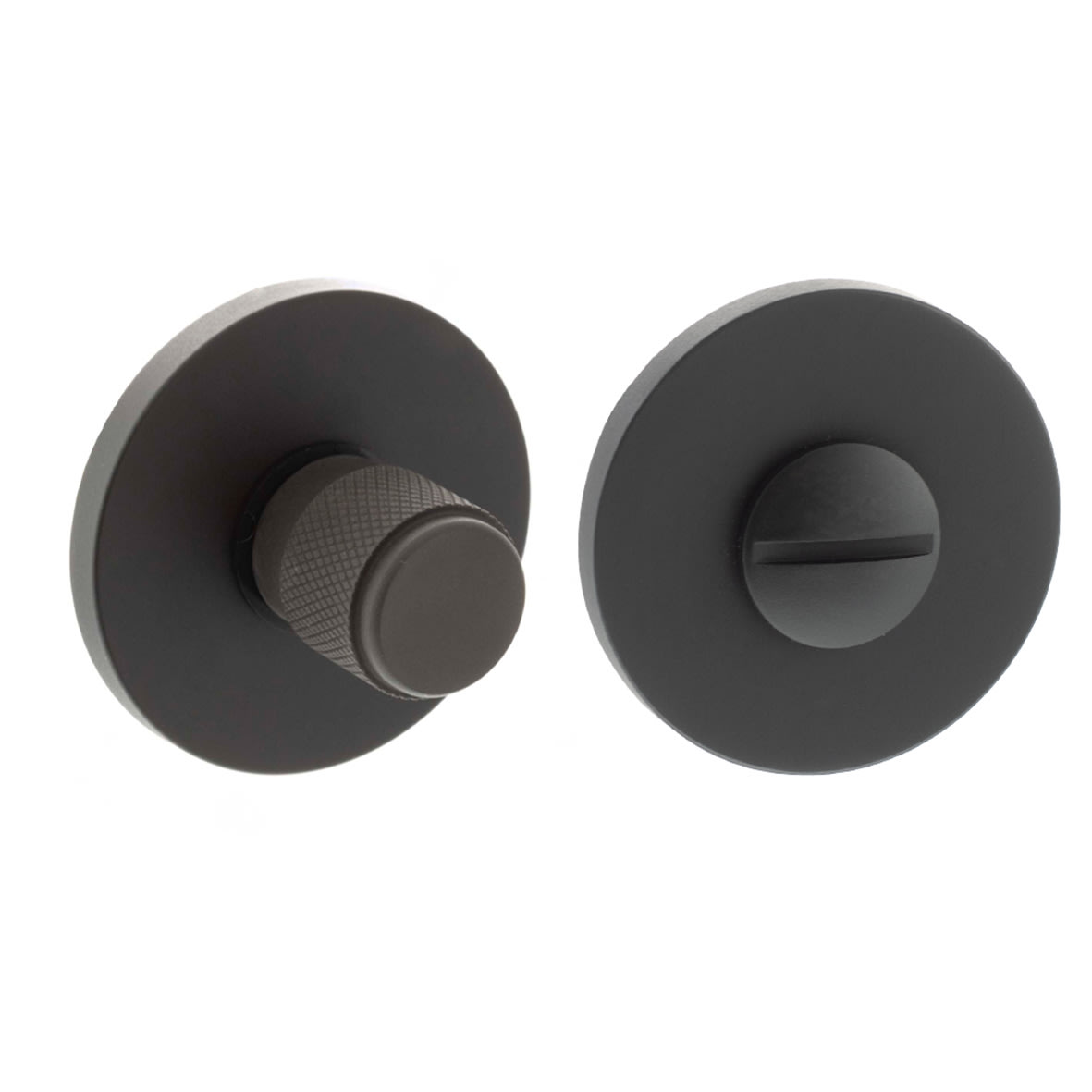Millhouse Brass Knurled Bathroom Turn and Release - 50mm Diameter - Urban Dark Bronze - view 3