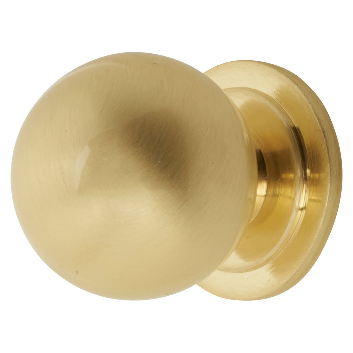 Ball Cabinet Knob - 30mm Diameter - Satin Brass - view 2