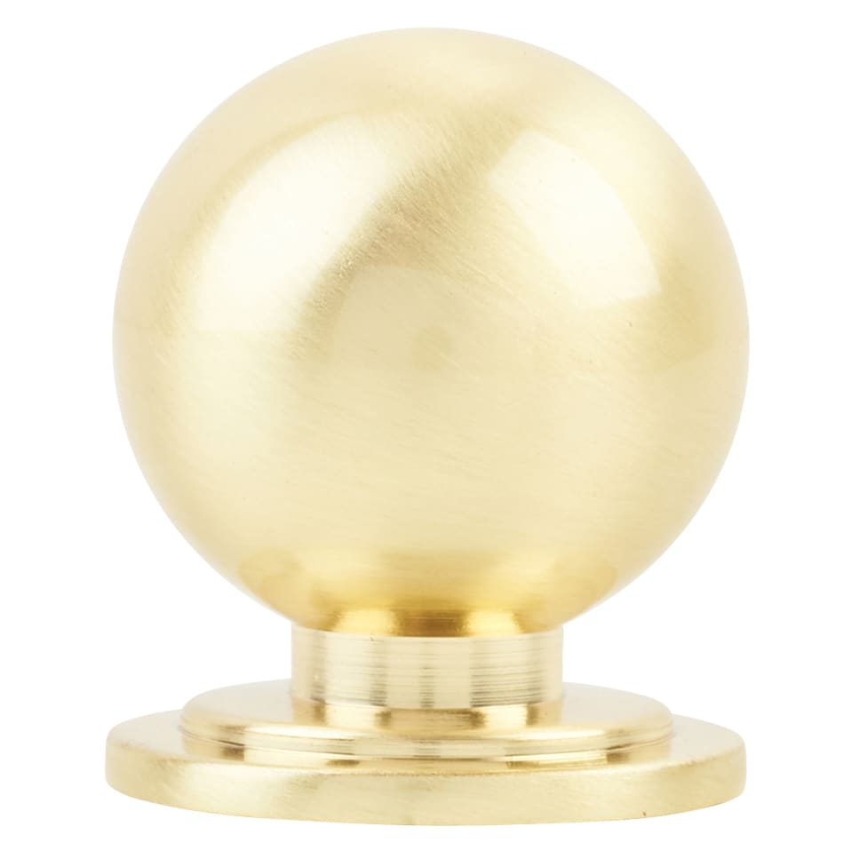 Ball Cabinet Knob - 30mm Diameter - Satin Brass - view 3