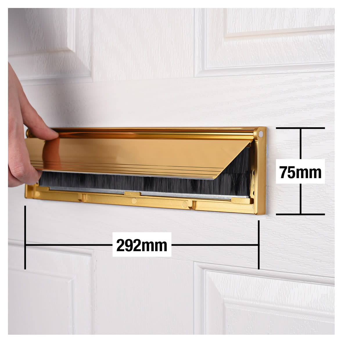 Internal Letter Box Draught Seal with Flap - 292 x 75mm - Gold - view 3
