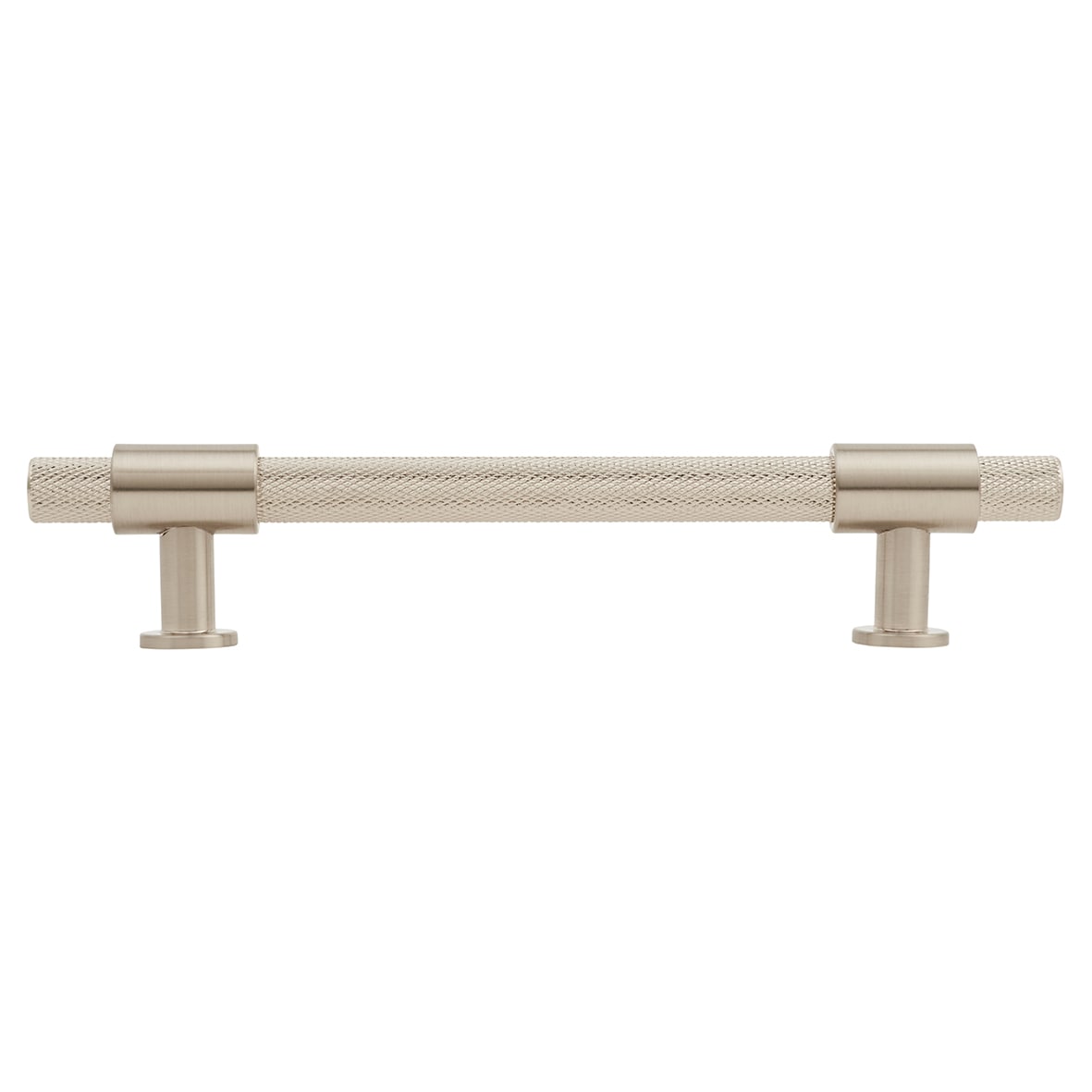 Falmouth 12mm Knurled T-Bar Cabinet Pull Handle - 128mm Centres - Satin Nickel - view 2