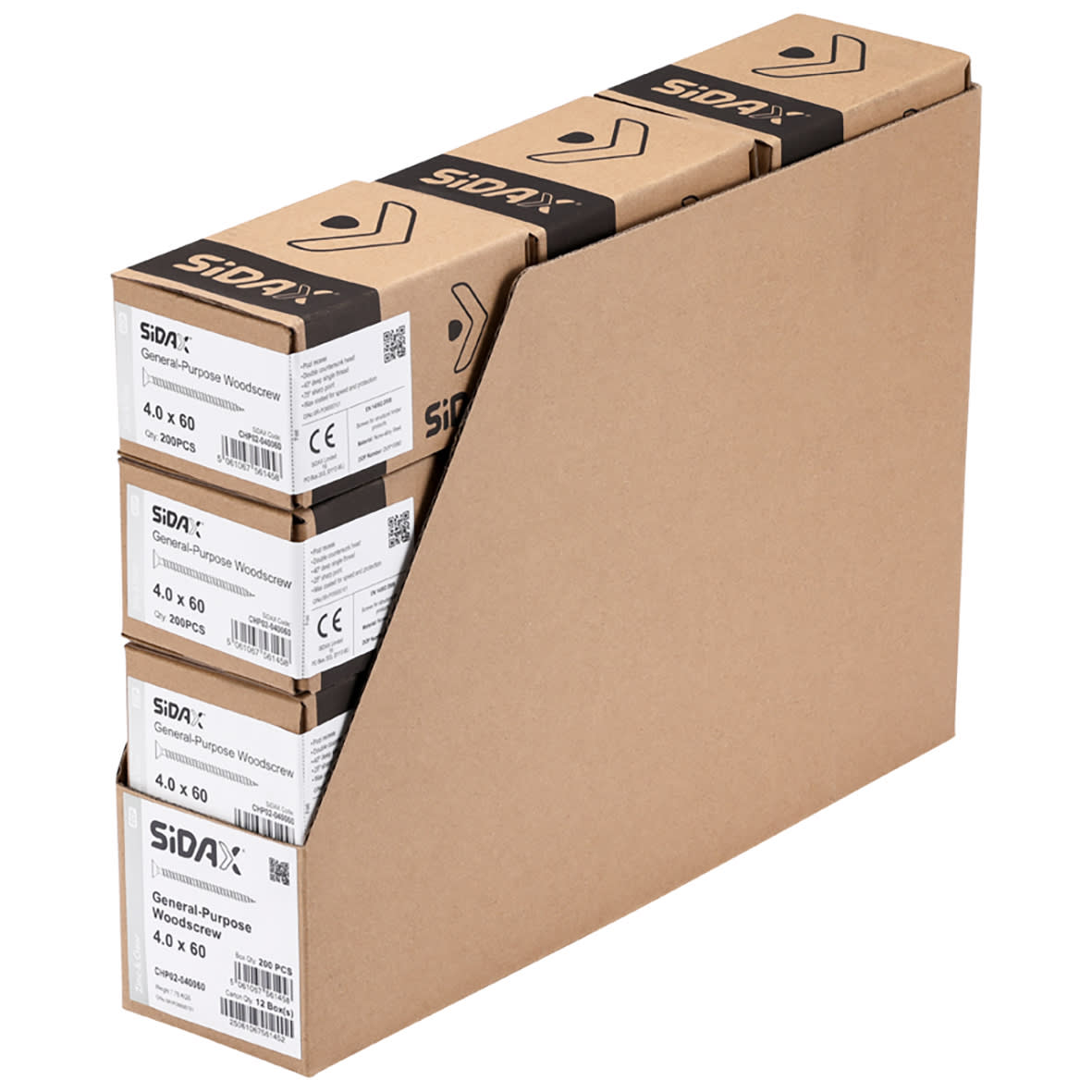 General Purpose Pozi Countersunk Chipboard Wood Screws - 4.0 x 60mm - Zinc Plated - Pk of 200 - view 3
