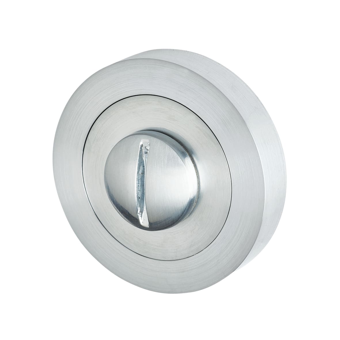 Satin Chrome Bathroom Lock Door Handles on Rose Pack - Lancaster Range - view 5