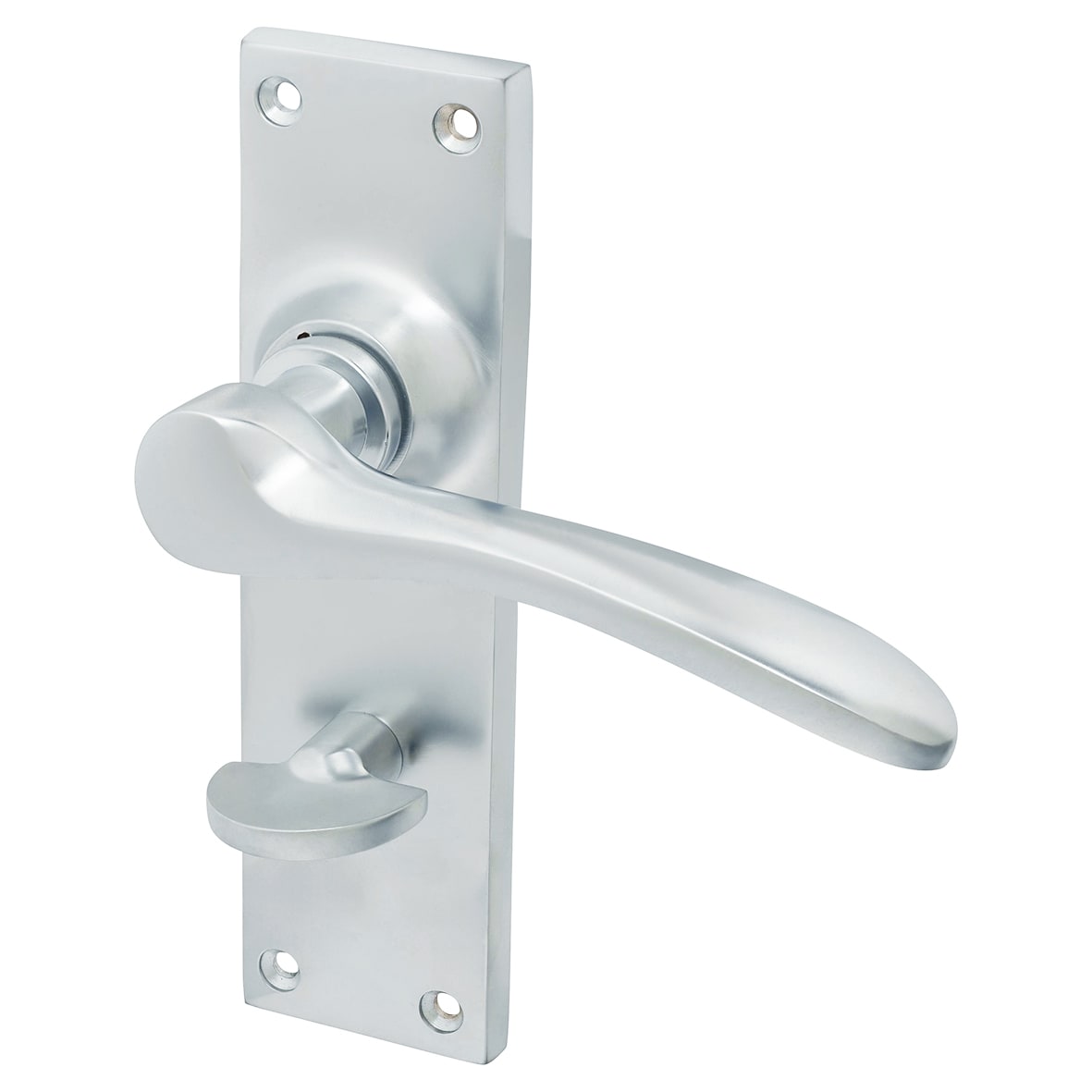 Satin Chrome Bathroom Door Handles Pack - Buckingham Range - view 2