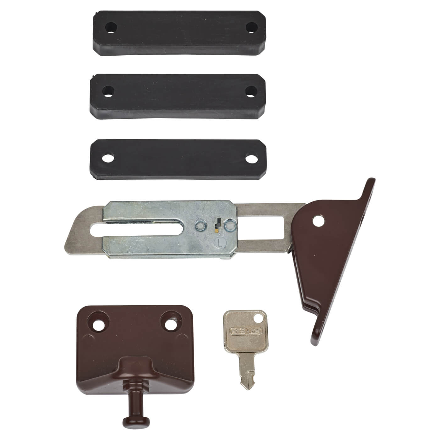 Surface Mounted uPVC/Timber Window Restrictor - 100 x 85mm - Right Hand - Brown - view 3