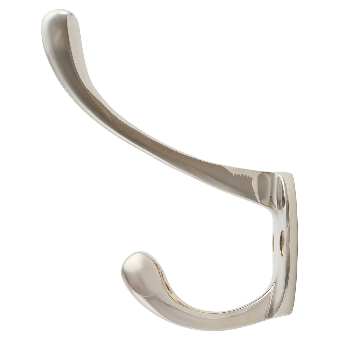 Victorian Single Hat & Coat Hook - 80 x 35mm - Polished Nickel - view 2