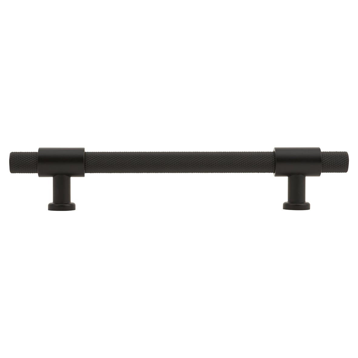 Falmouth 12mm Knurled T-Bar Cabinet Pull Handle - 128mm Centres - Matt Black - view 2