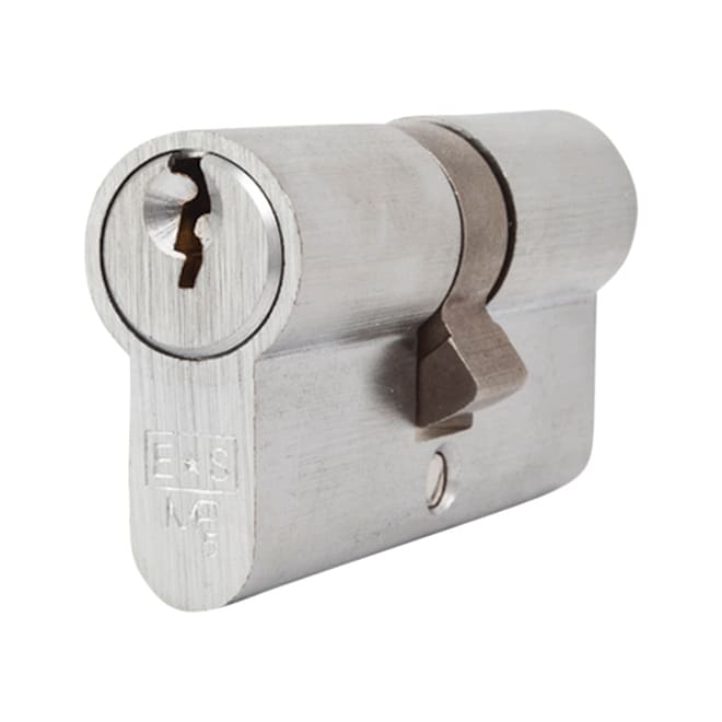5 Pin 60mm Euro Double Cylinder - 30 + 30mm - Satin Chrome - Keyed to Differ - view 2