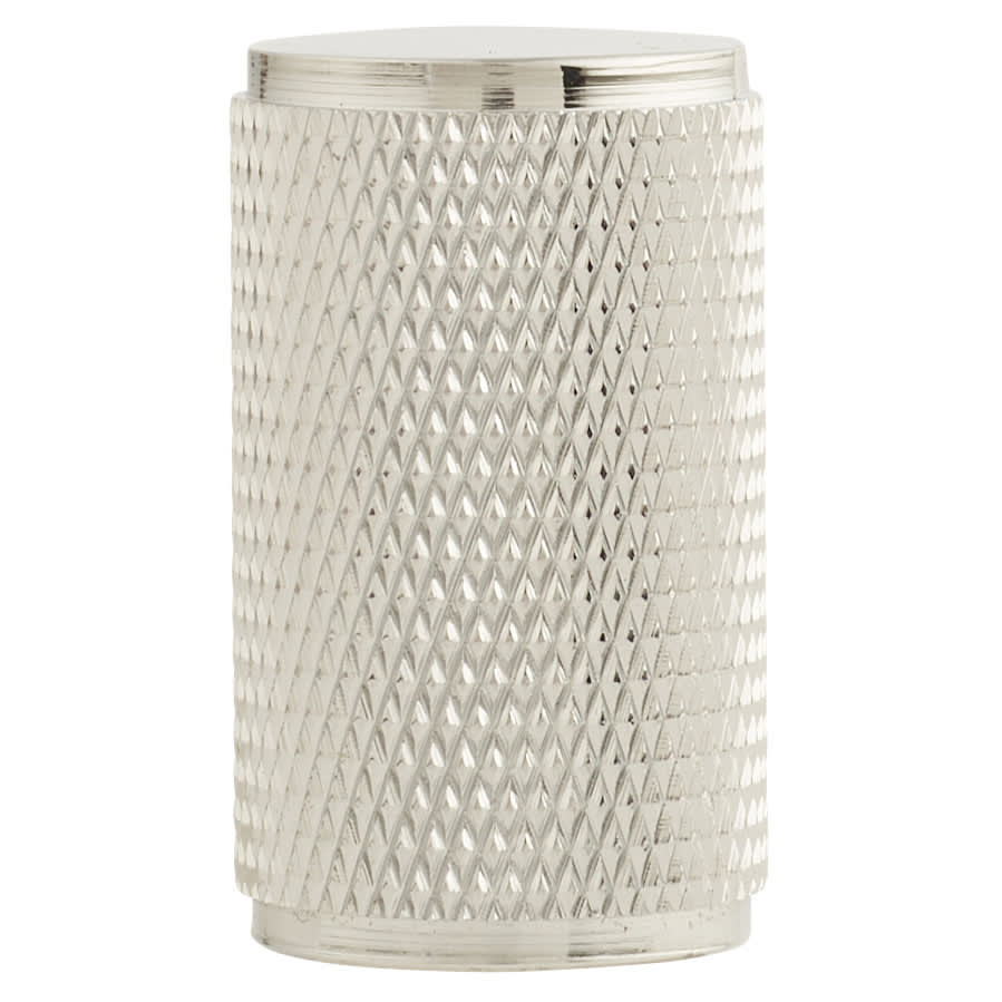 Knurled Cylinder Cabinet Knob - 18mm Diameter - Polished Chrome - view 2