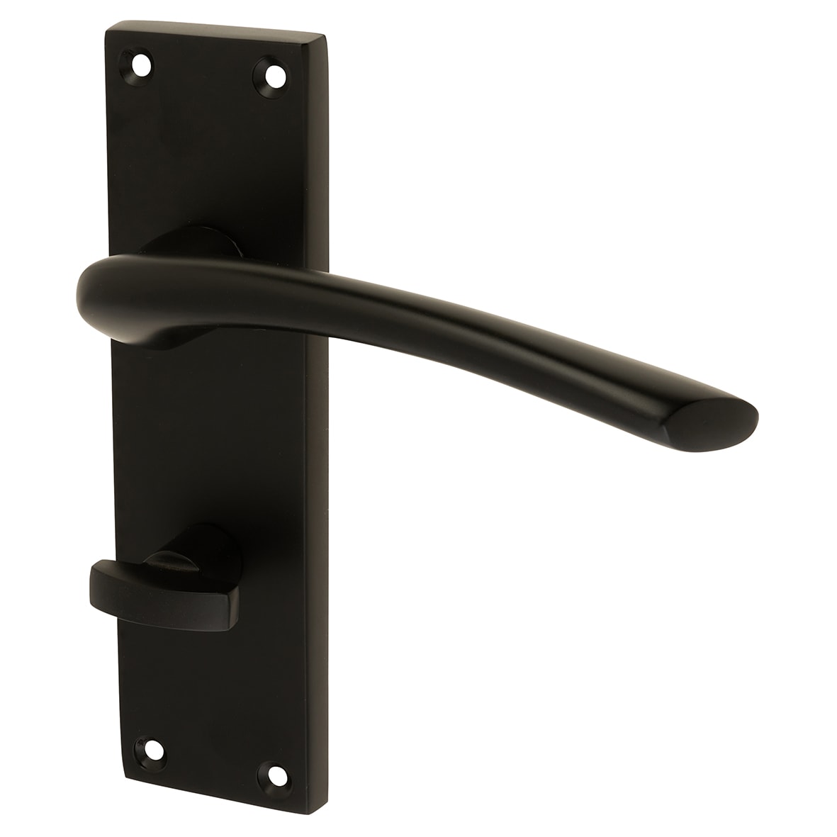 Matt Black Bathroom Door Handles - Rimini Range - 151 x 42mm - view 2