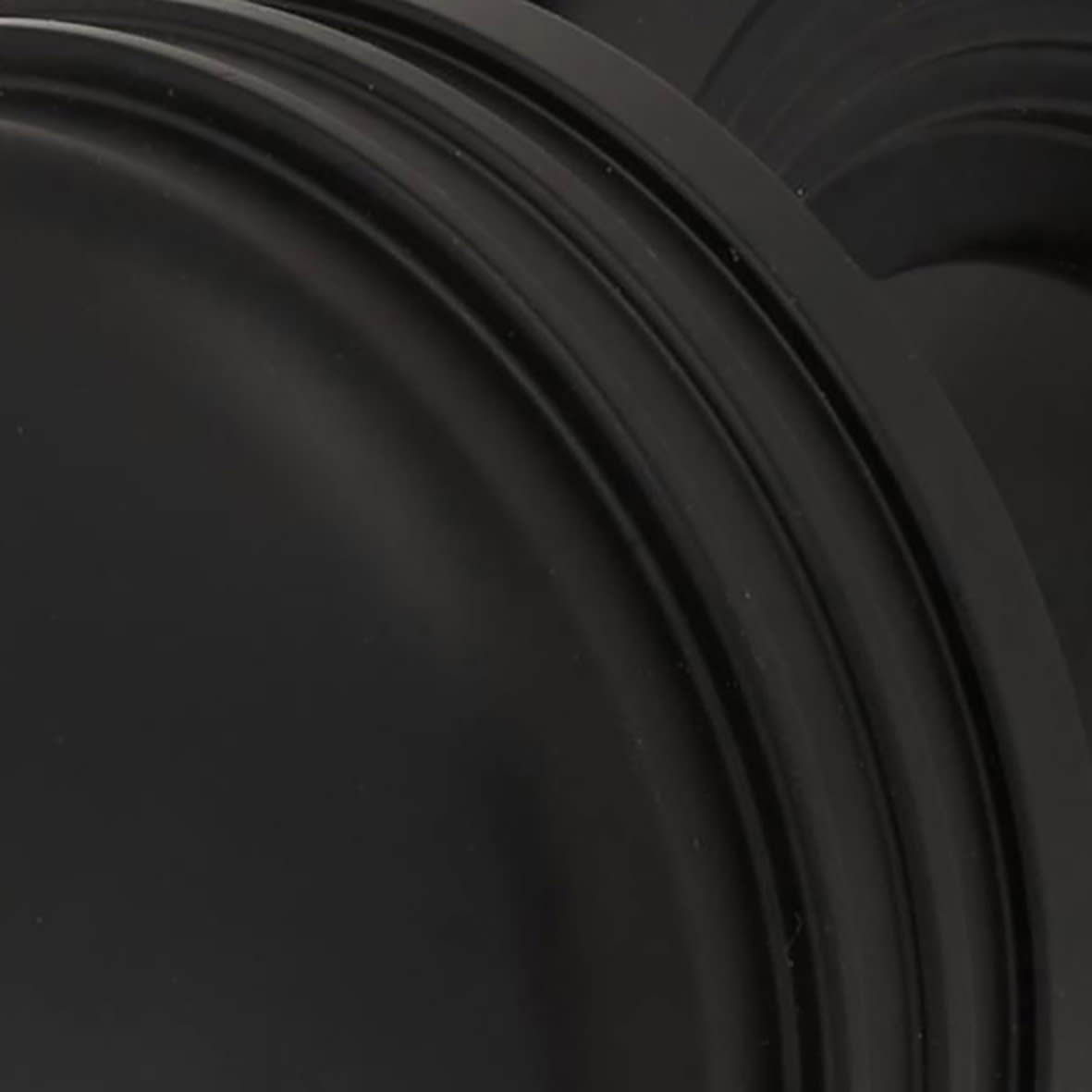 Matt Black Ringed Mortice Door Knob - 63mm Rose Diameter - view 2