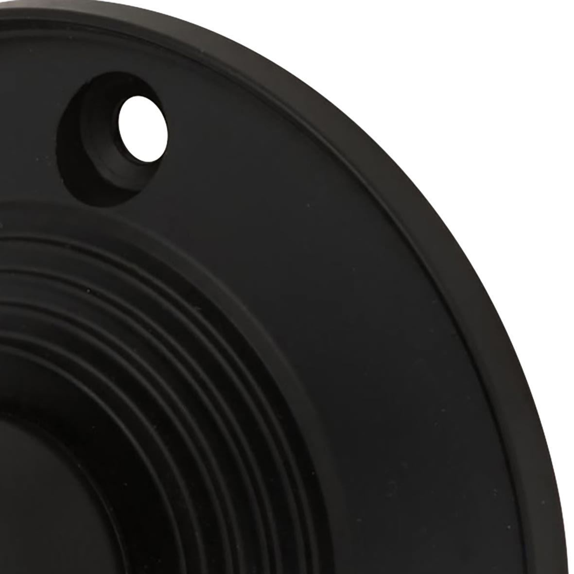 Matt Black Ringed Mortice Door Knob - 63mm Rose Diameter - view 3