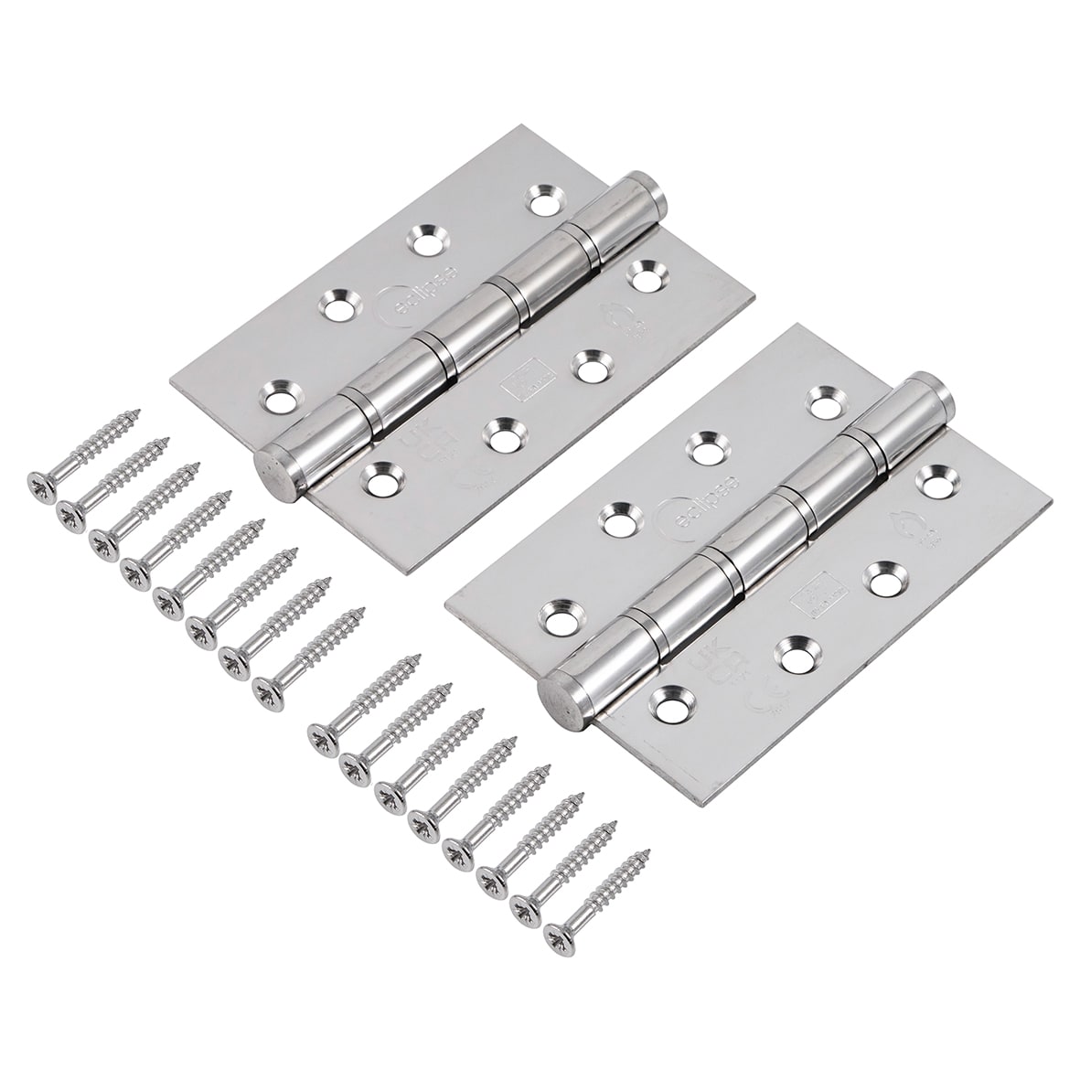 Slim Knuckle Grade 7 Washered Butt Fire Door Hinge - 102 x 67 x 2.5mm - Pol Stainless - Pair - view 2
