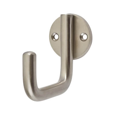 Single Coat Hook - 50 x 30mm - Satin Stainless Steel - view 2