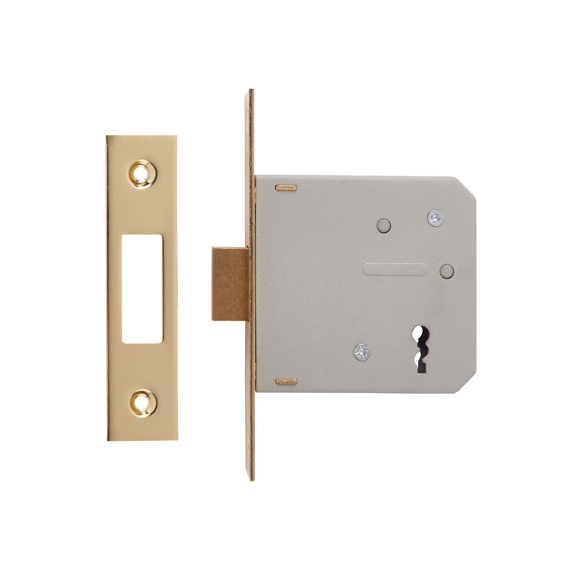 3 Lever Deadlock - 76mm Case - 56mm Backset - Polished Brass - view 3
