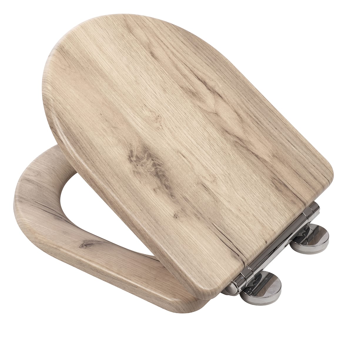 Varese Flexi-Fix Soft Close Wooden Toilet Seat - Grey Oak - view 3