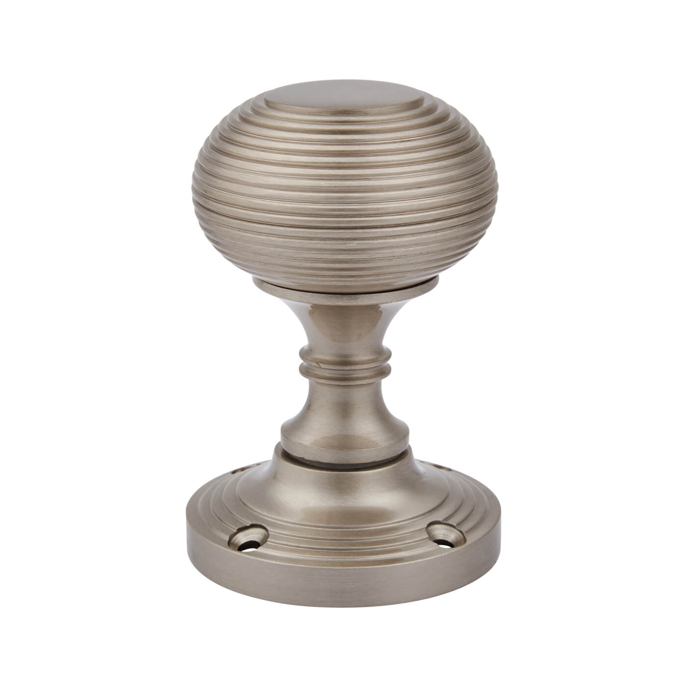 Marcus Satin Nickel Reeded Mortice Door Knob - 59mm Rose Diameter - view 3