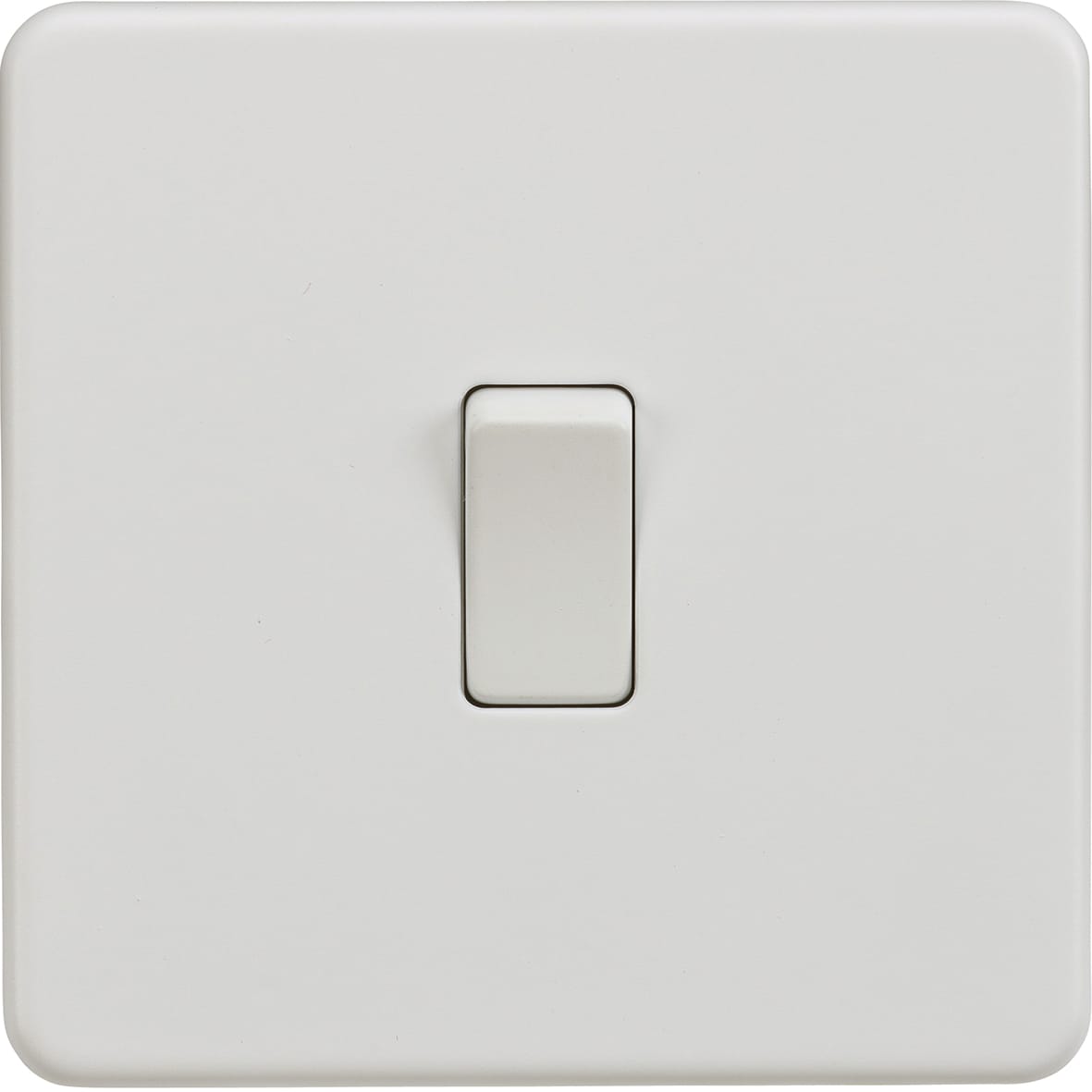 20A 1 Gang Screwless Flat Plate Double Pole Switch - Matt White - view 4
