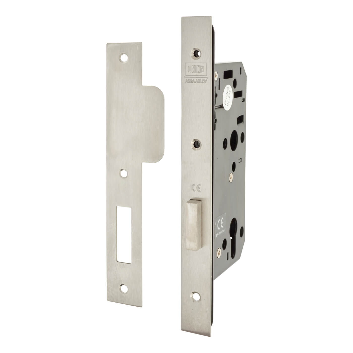 J2C2 Equality Act DIN Deadlock Case - 83mm Case - 55mm Backset - Satin Stainless Steel - view 2