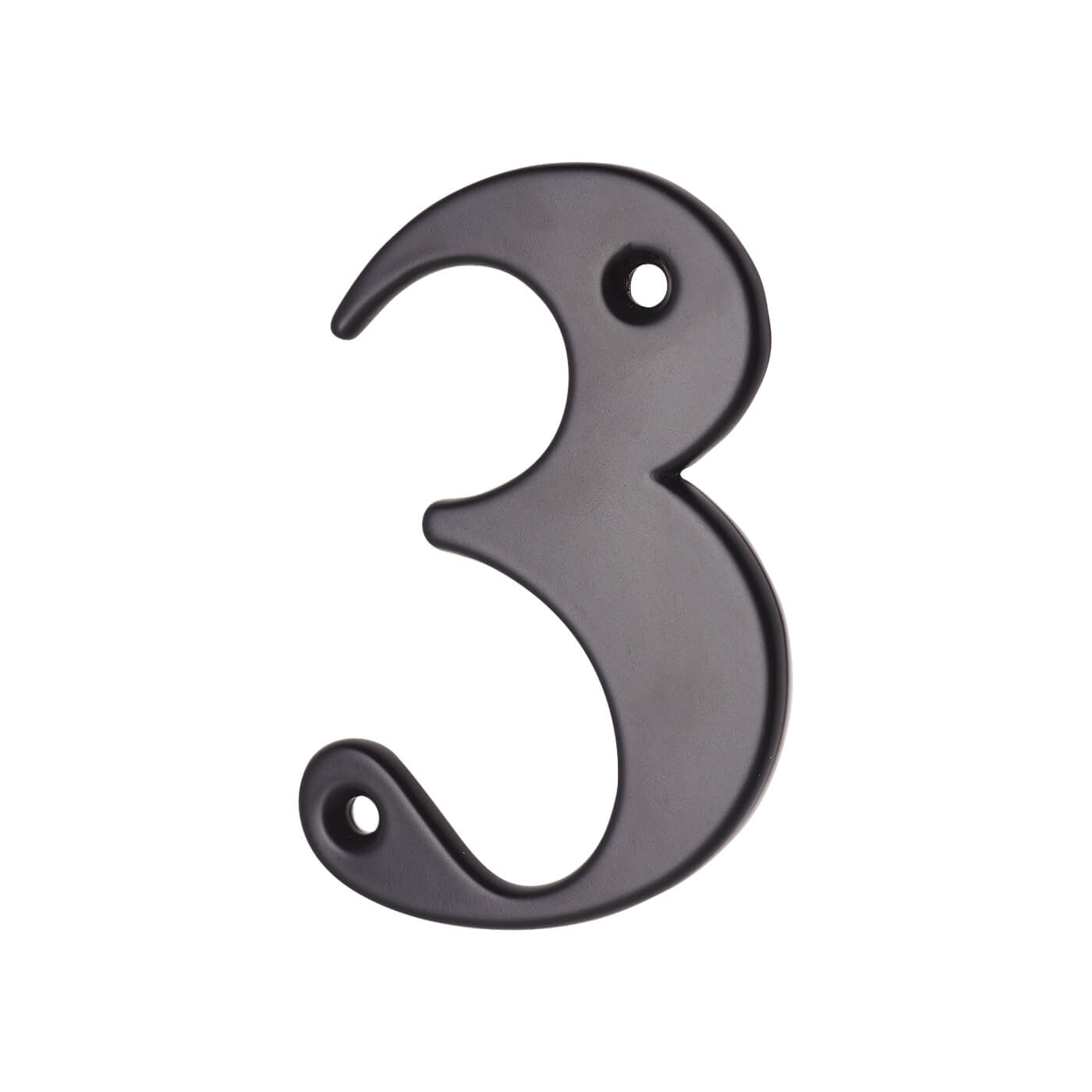 79mm Screw Fix Door Numeral - 3 - Black - view 2