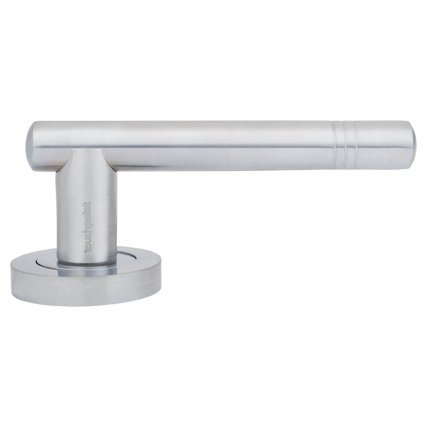 Satin Chrome Door Handles on Round Rose - Dakota Range - view 3