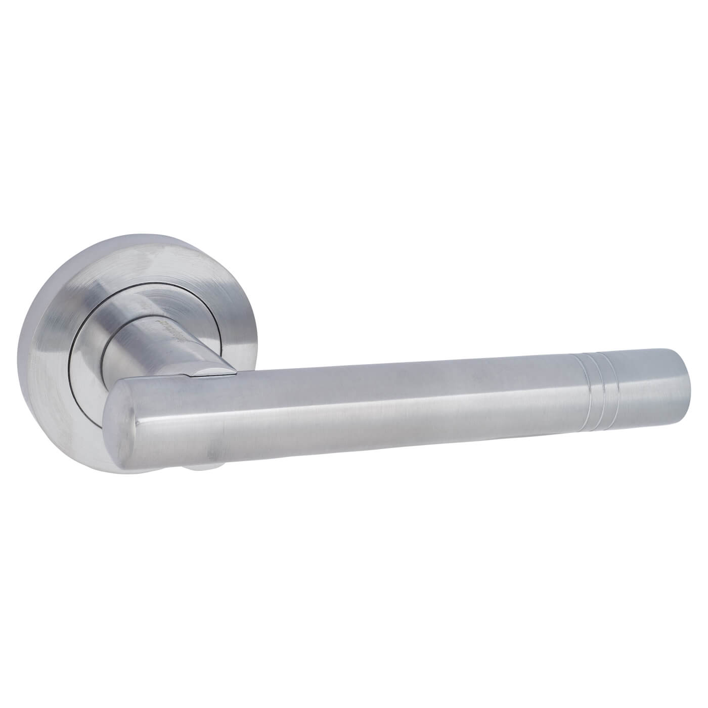 Satin Chrome Door Handles on Round Rose - Dakota Range - view 4