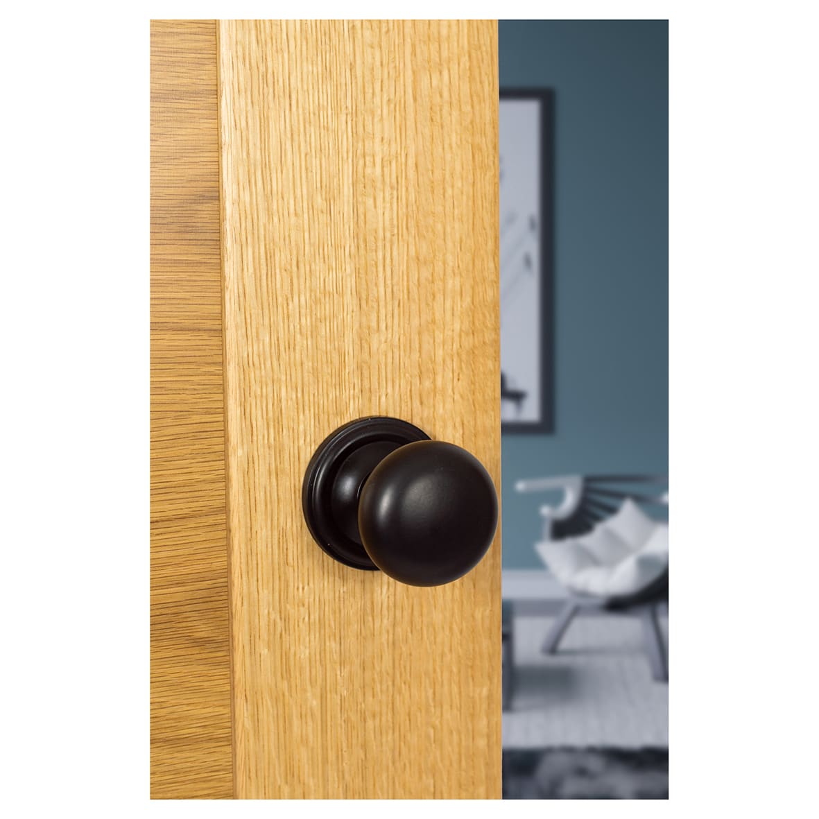 Old English Harrogate Mushroom Mortice Door Knob - 65mm Rose Diameter - Matt Black - view 3