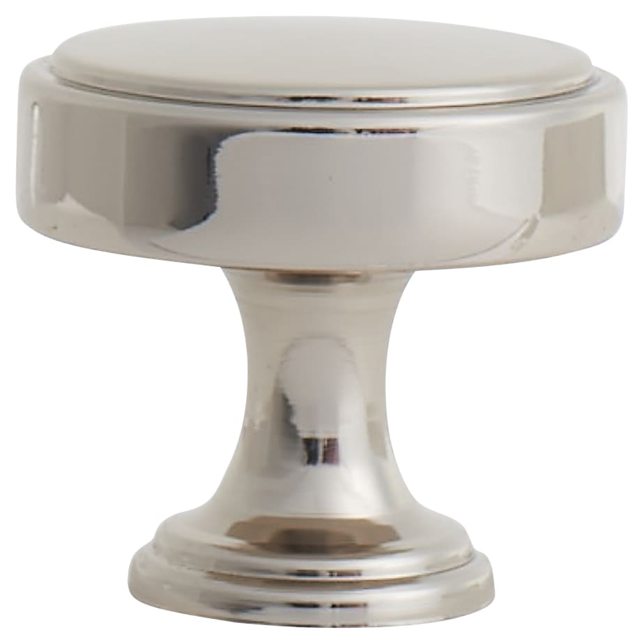 Crofts & Assinder Calgary Round Cabinet Knob - 40mm Diameter - Polished Nickel - view 3