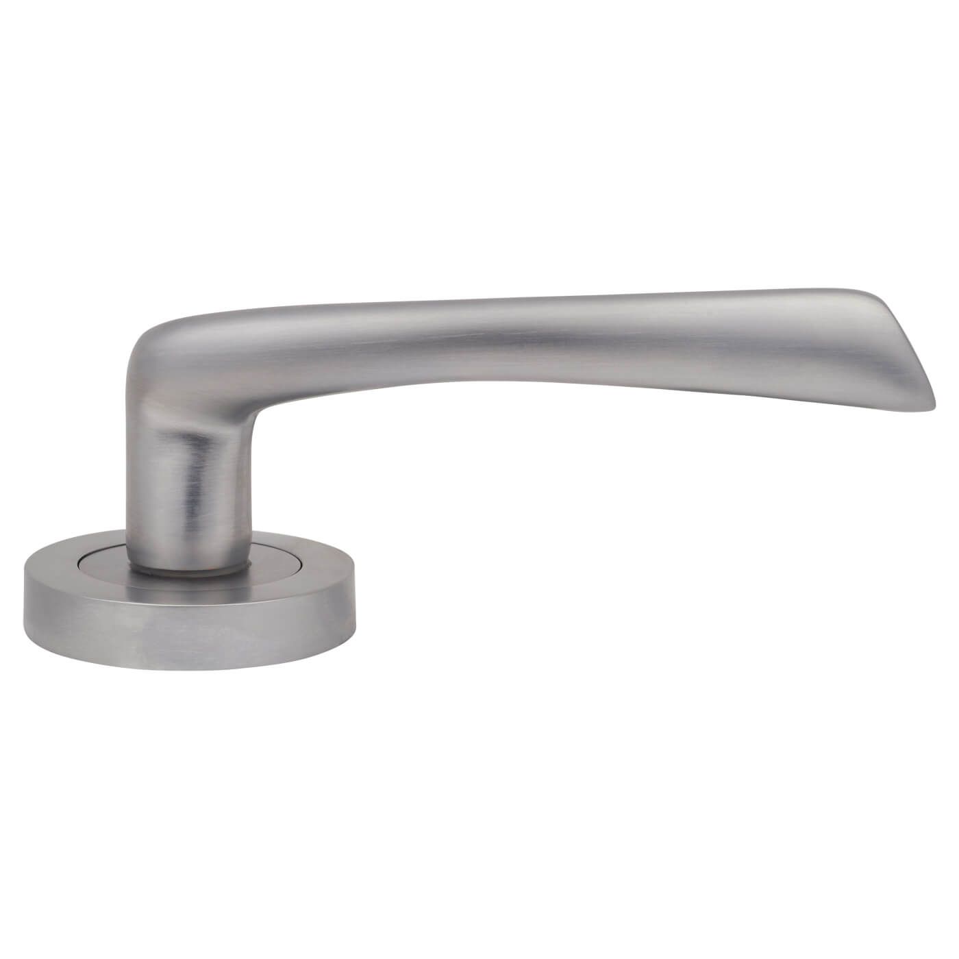 Satin Chrome Door Handles on Round Rose - Rimini Range - view 4