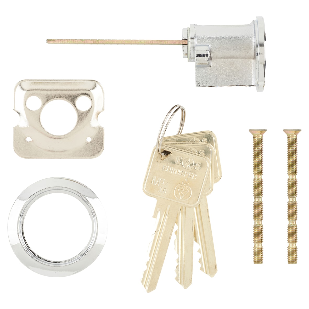 1 Star 6 Pin Replacement Rim Cylinder - Polished Chrome - Keyed to Differ - view 2