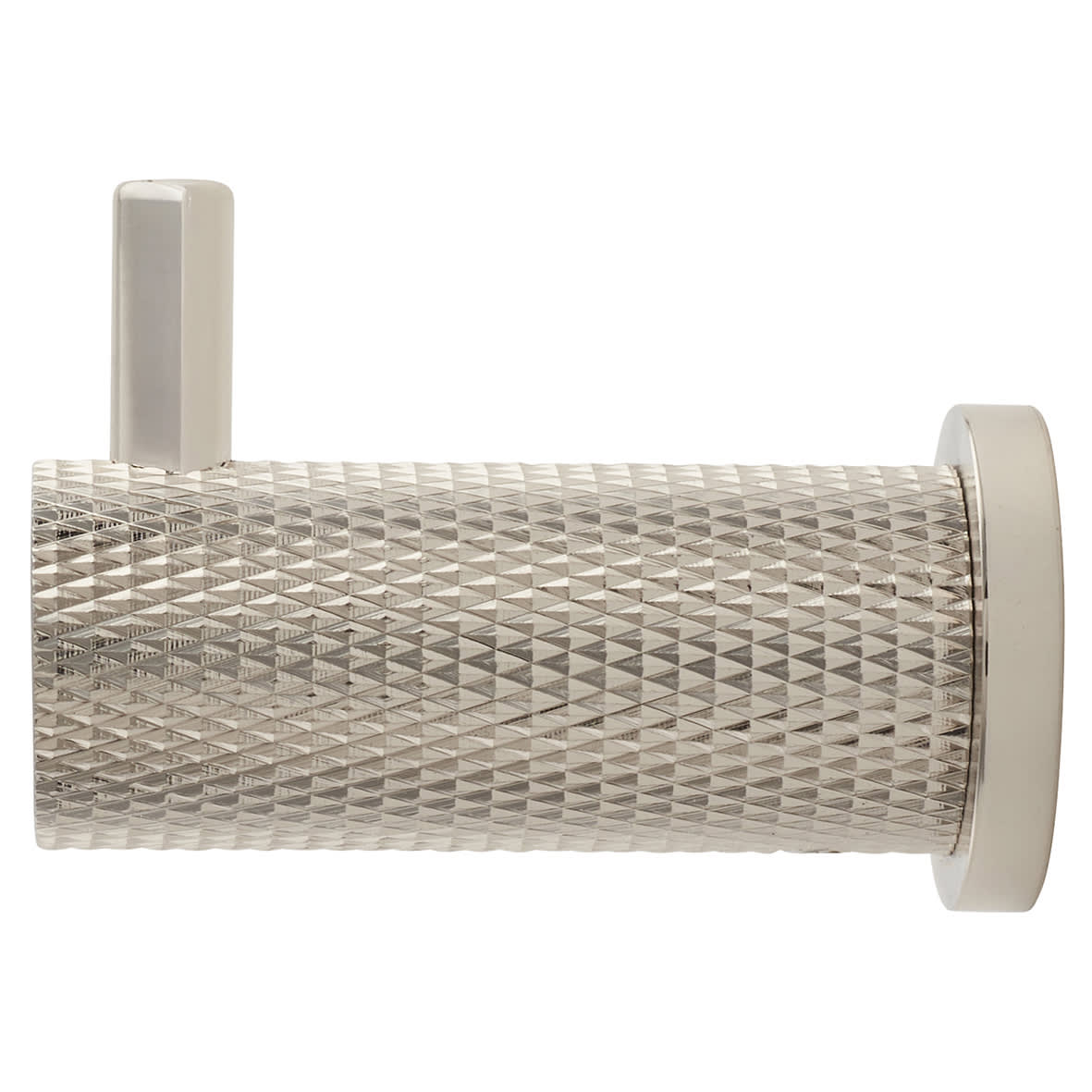Brunel Diamond Knurled Single Coat Hook - 48 x 25mm - PVD Polished Nickel - view 2