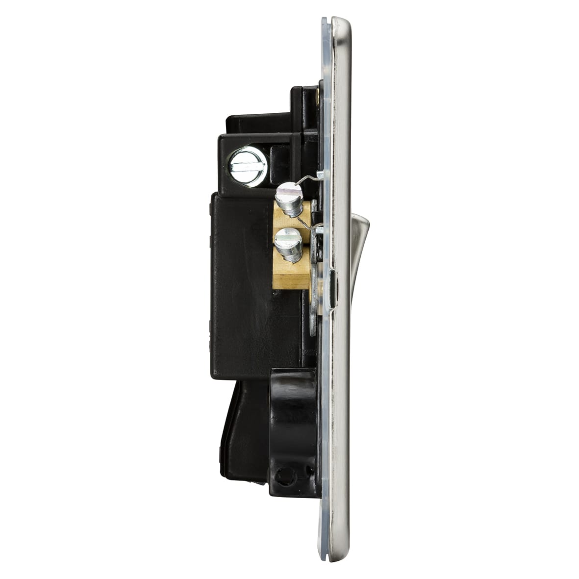 13A 1 Gang Screwless Flat Plate Switched Fused Spur - Brushed Chrome - view 6